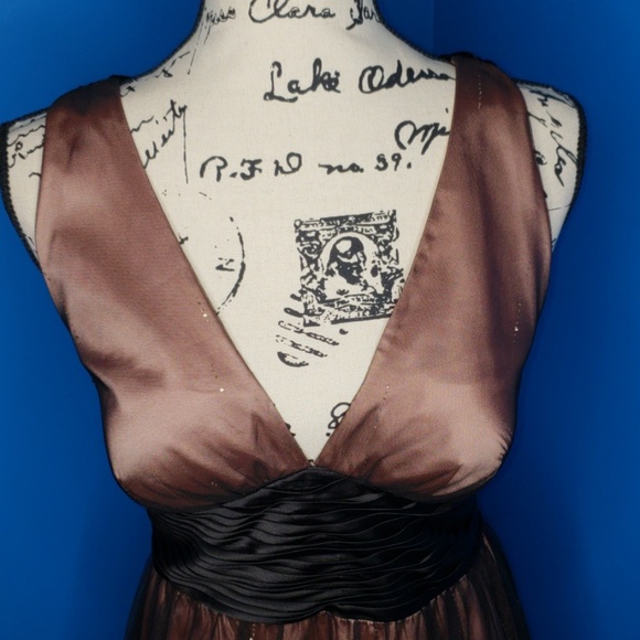 Adrianna Papell Boutique Pink Formal w/ black tule - Picture 3 of 8